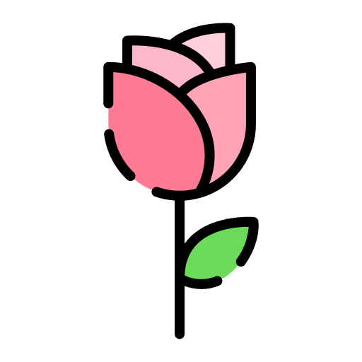 Rose leaf botanic blossom icon Rose leaf botanic blossom icon
