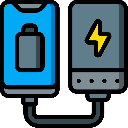 Portable battery smartphone battery level energy icon