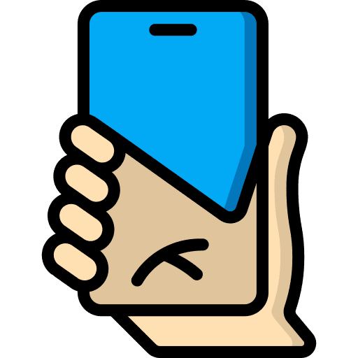 Smartphone transparent hand mobilephone icon