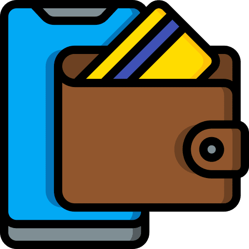 Wallet pay online money icon