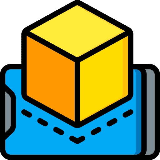 Augmented reality cube mobile phone technology icon