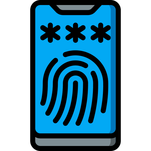 Smartphone biometric identification log in fingerprint icon