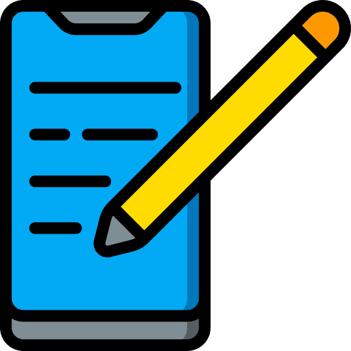 Smartphone draw smartphone pencil icon