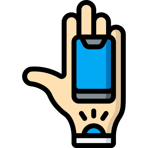 Hand smartphone projector hand icon