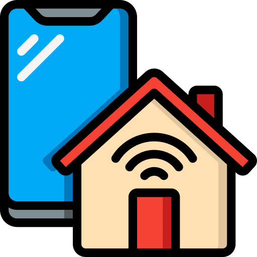 Smartphone buildings smartphone smart home icon
