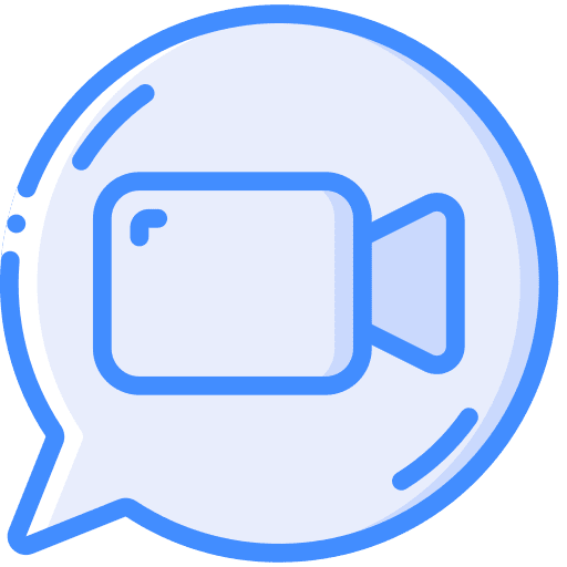 Video chat speech bubble videocall chat icon Video chat speech bubble videocall chat icon