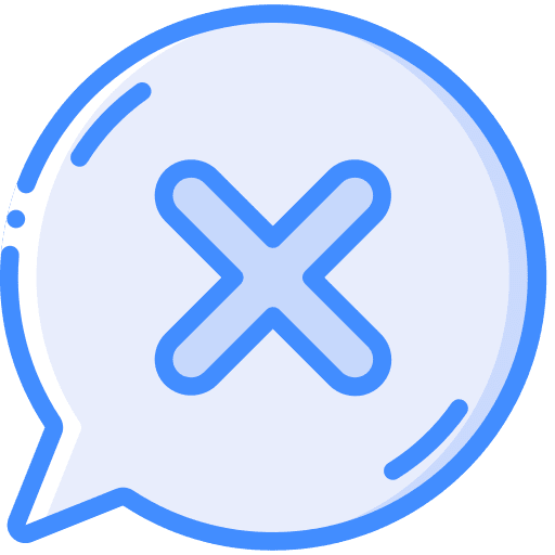 Cross mark conversation block chat icon Cross mark conversation block chat icon