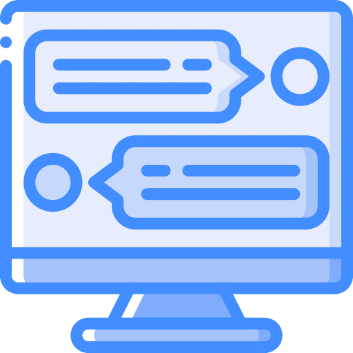 Desktop computer communications speak desktop computer icon Desktop computer communications speak desktop computer icon