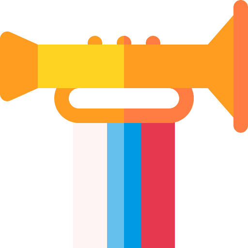 Trumpet flag russia day wind instrument icon Trumpet flag russia day wind instrument icon