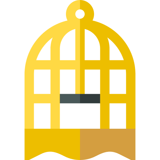 Cage animals bird bamboo icon Cage animals bird bamboo icon