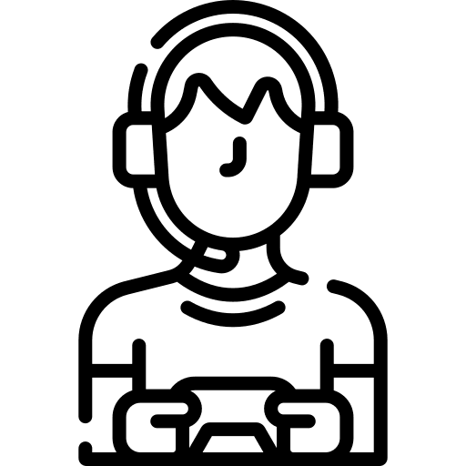 Gamer gaming blonde headset icon