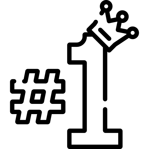 Rank position number one ranking icon