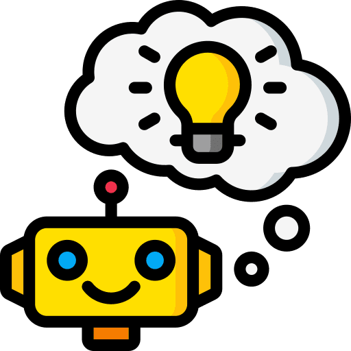 Thinking droid futuristic thinking icon