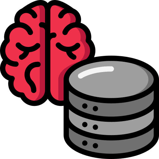 Brain server hosting electronics data storage icon Brain server hosting electronics data storage icon