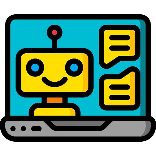 Chatbot technology communications robotic icon Chatbot technology communications robotic icon