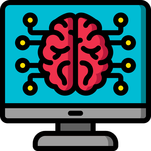 Desktop computer automaton science fiction artificial intelligence icon Desktop computer automaton science fiction artificial intelligence icon
