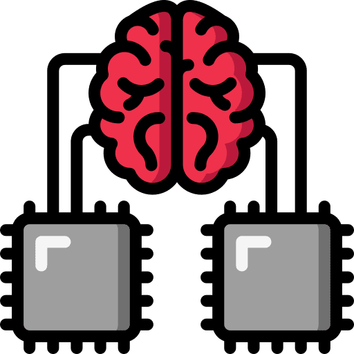 Brain machine learning electronics automation icon Brain machine learning electronics automation icon