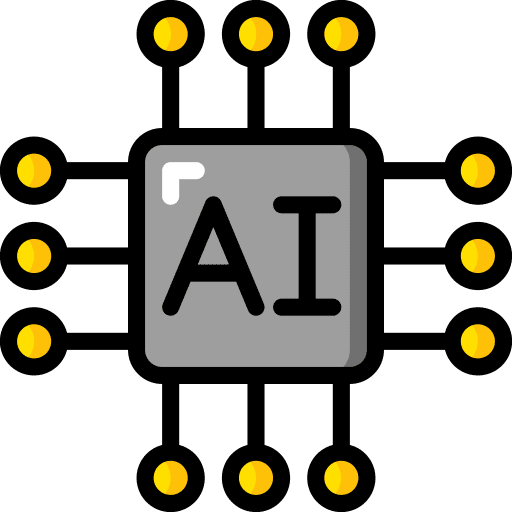 Chip electronics future artificial intelligence icon Chip electronics future artificial intelligence icon