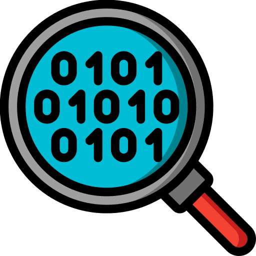 Magnifying glass programming binary code magnifier icon Magnifying glass programming binary code magnifier icon