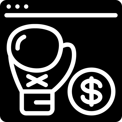 Boxing glove game dollar boxing glove icon