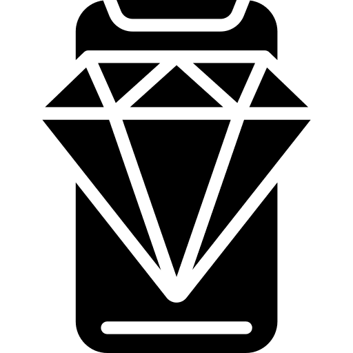 Diamond winner mobile phone gem icon