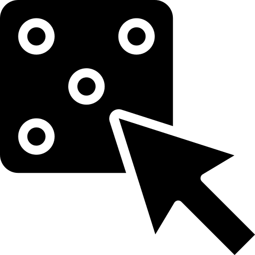 Dice playing mouse probability icon