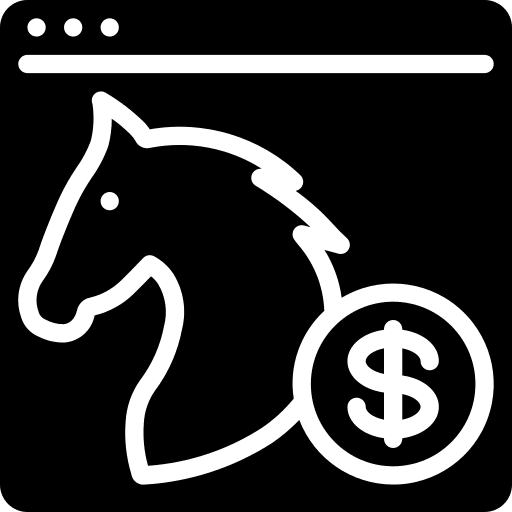 Horse horse jockey dollar icon