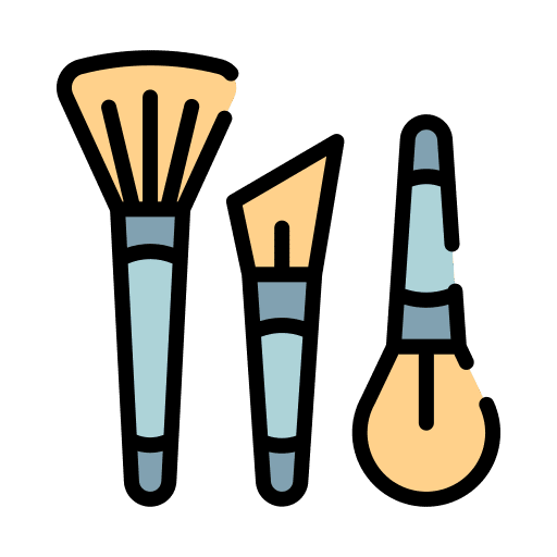 Brush cosmetics beauty makeup icon Brush cosmetics beauty makeup icon