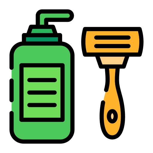 Shave hygiene bottle razor icon Shave hygiene bottle razor icon