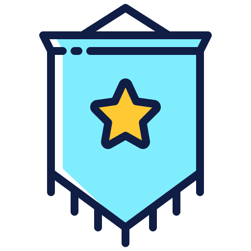 Star insignia banner flags icon