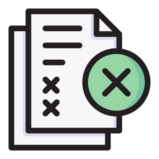 Rejected cancel cross delete icon