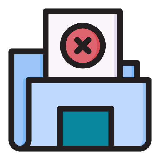 Folder cross mark folder files and folders icon