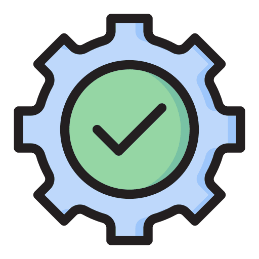 Setting processed done check sign icon Setting processed done check sign icon