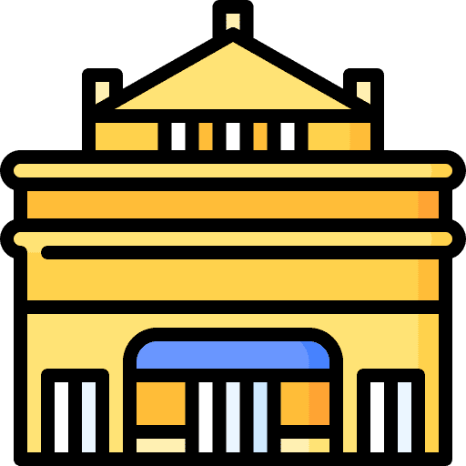 Theater stage architecture and city building icon