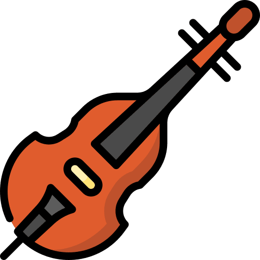 Double bass music and multimedia orchestra string instrument icon Double bass music and multimedia orchestra string instrument icon