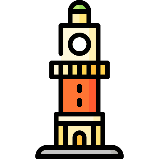 Tower architecture and city tower monument icon Tower architecture and city tower monument icon