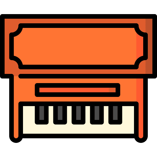 Piano music and multimedia piano organ icon Piano music and multimedia piano organ icon