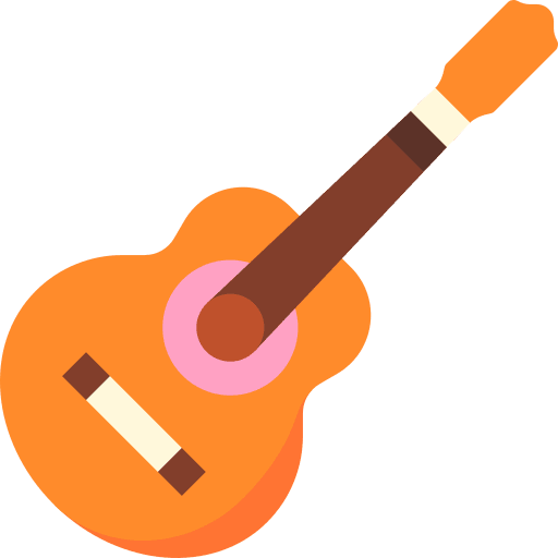 Guitar party music and multimedia folk icon Guitar party music and multimedia folk icon