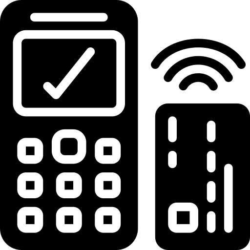 Pos terminal cell phone pos terminal banking icon