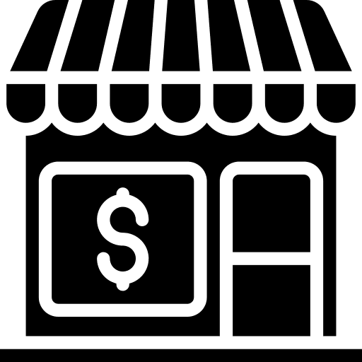 Shop convenience store town building icon