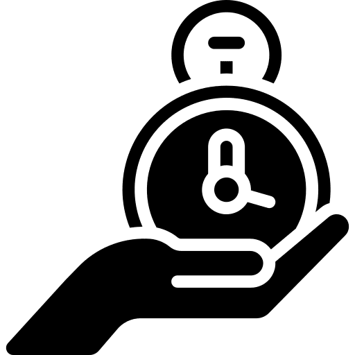 Hand gesture stopwatch timing clock icon