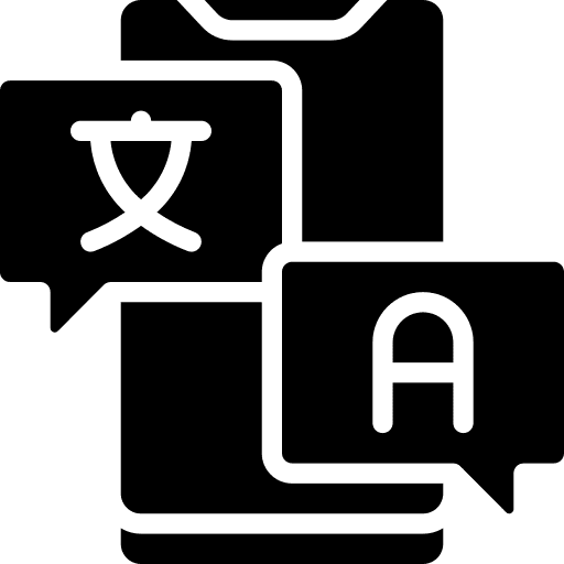 Translator device mobile app communications icon
