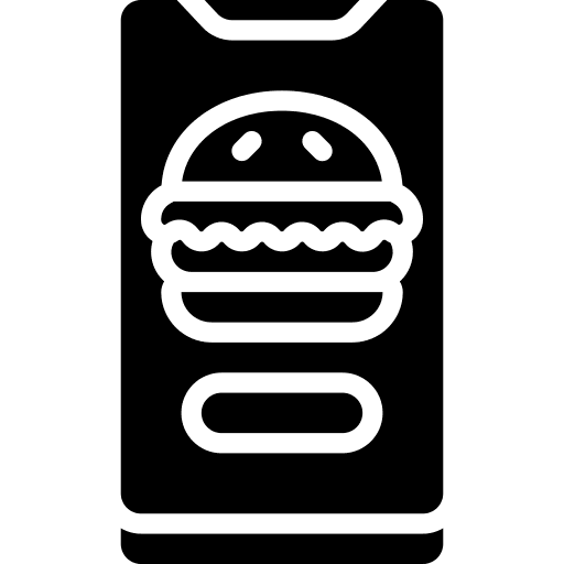 Smartphone food ordering smartphone icon