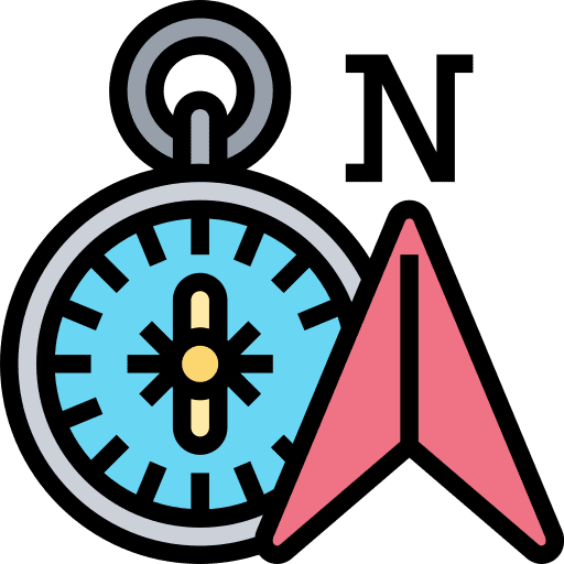 North direction pointer route icon