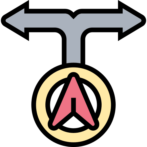 Turn road sign choices direction icon Turn road sign choices direction icon