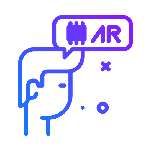 Ar computer speaker chat icon Ar computer speaker chat icon