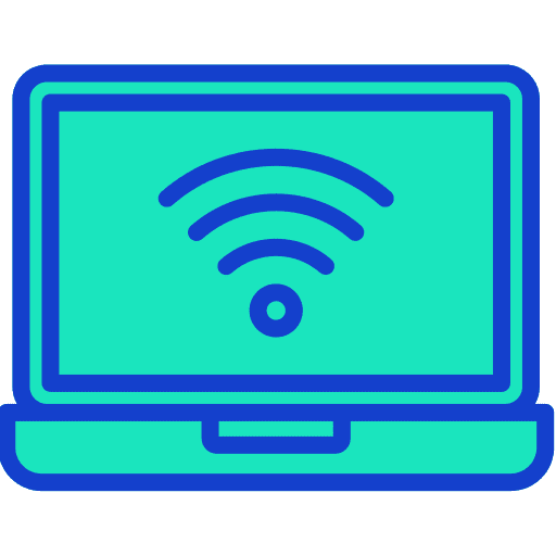 Laptop computer wireless internet icon
