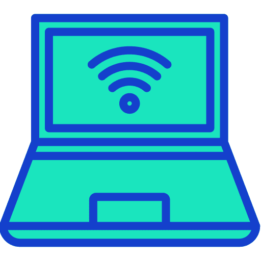 Laptop wireless internet technology icon