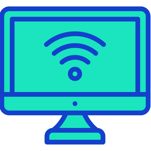 Computer monitor wireless internet icon