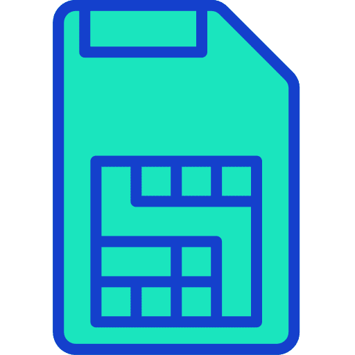Sim card device electronics mobile card icon